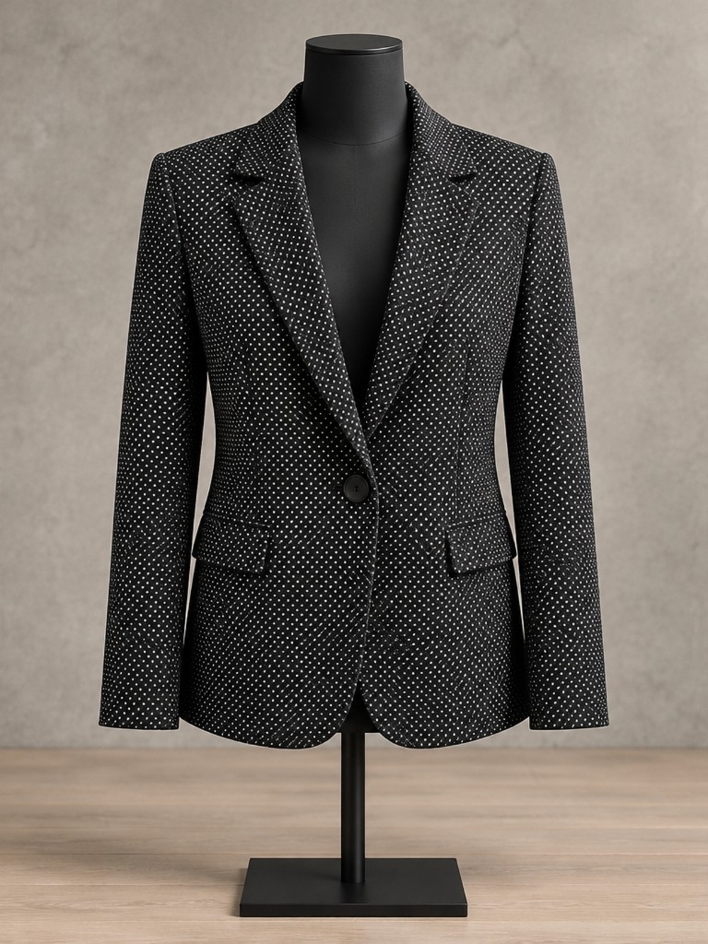 Lane Bryant Black Blazer with White Polka Dots